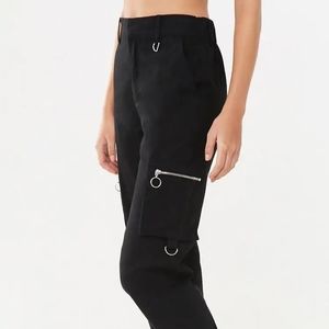 Black twill utility pants
